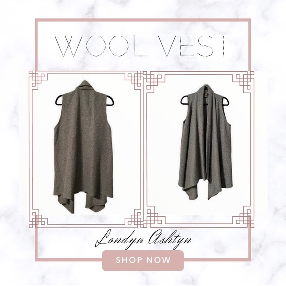 TALIE GREY SLEEVELESS VEST SIZE LARGE- MEDIUM WEIGHT- FLIP COLLAR - Picture 4 of 5